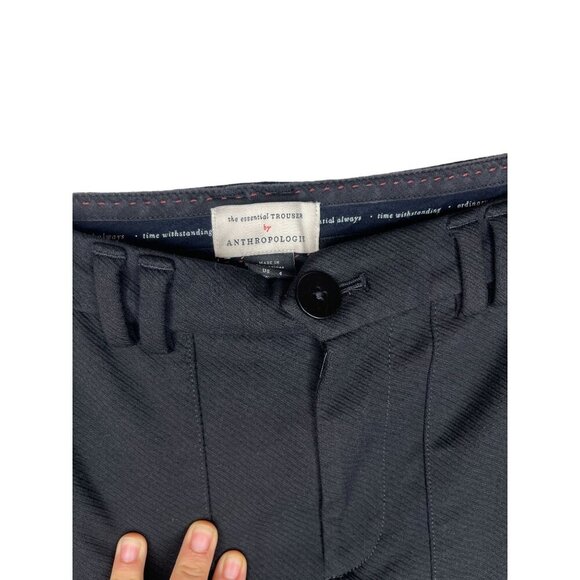 Anthropologie The Essential Trouser Wide Leg Black Pants Size 4 - Picture 4 of 6